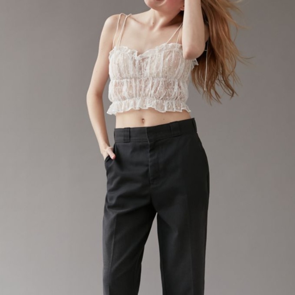 DICKIES Women's Pants Black Size 6SH Slim Fit Bootcut Flex Twill Stretch